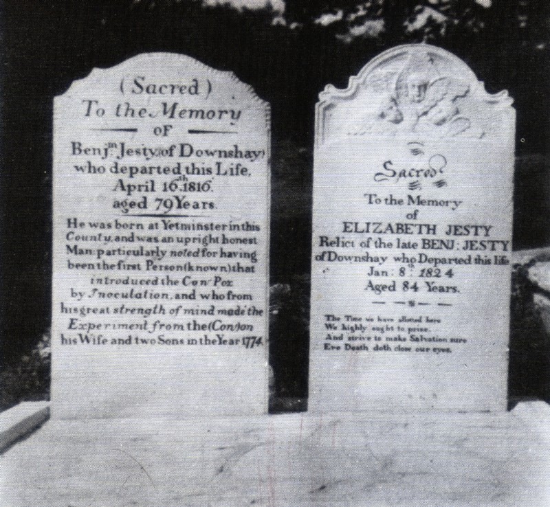 Headstones of Benjamin JESTY and Elizabeth NOTLEY