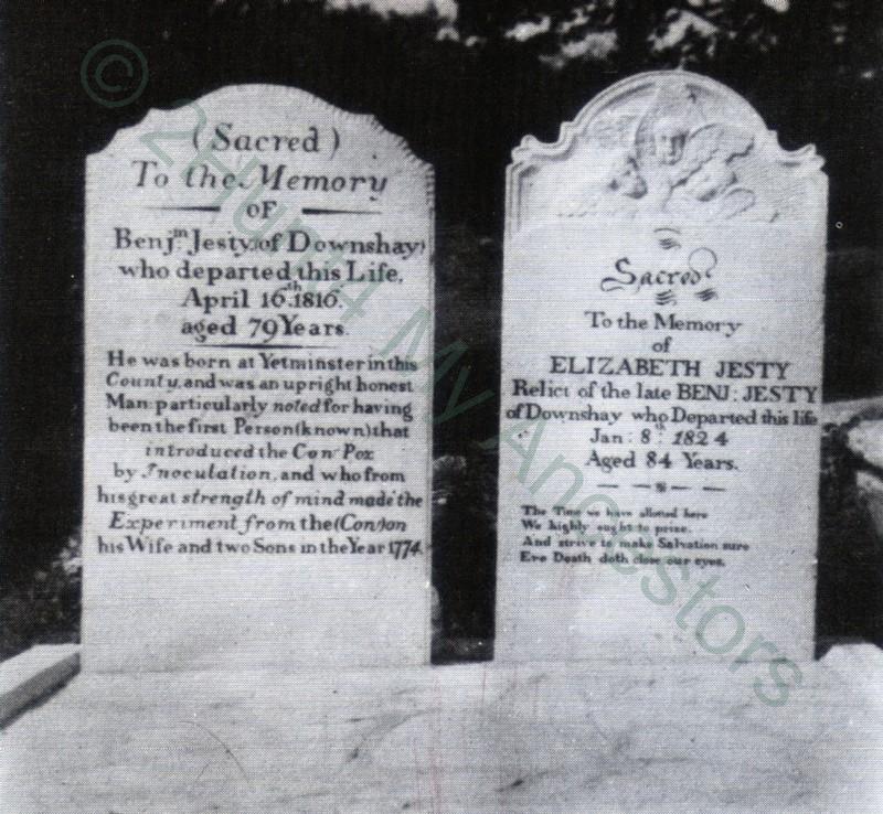 Headstones of Benjamin JESTY and Elizabeth NOTLEY